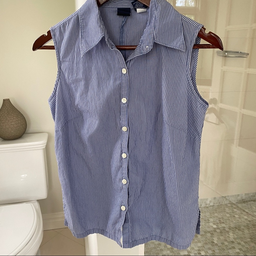 GAP striped tank button front top